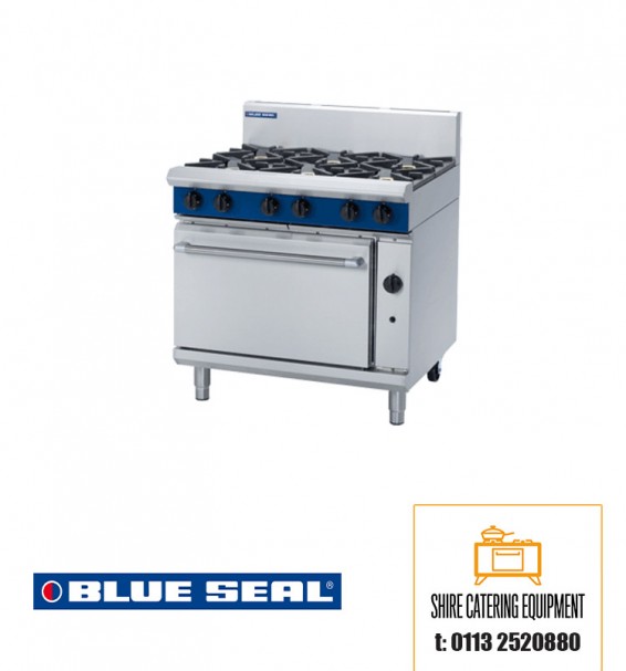 Blue Seal Evolution G506D 6 burner oven range available from Shire Catering Equipment
